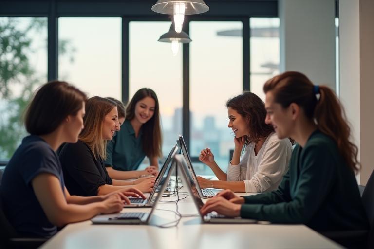 CanalHub Solutions team collaborating in their Barcelona office